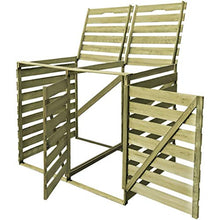 Oushome Copribidone Doppio per Spazzatura 240 L in Legno Impregnato