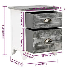 vidaXL 2x Comodino 2 Cassetti Grigio Bianco Mobiletto Mobile Arredo Armadietto