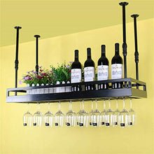WLABCD Scaffale per Vino, Parete, Bar, Ristorante, Bottiglia per Vino, Soffitto Del Soffitto Sapporto Portatore Metallo Irono Di Vino Capbine Cablet Goblet Stemware Racks Display,L80 * W35Cm,Nero