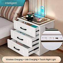 HBIAO Comodino Comodino Intelligente Comodino Camera da Letto Casa Bianco Semplice Moderno Ricaricabile Piccolo Armadio Comodino,B