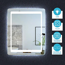 Xinyang Specchio da parete 600X800 mm LED antiappannamento con angoli arrotondati e interruttore a doppio comando Grado di impermeabilità IP44