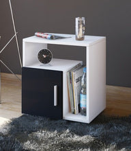 VCM - Comodino Hewilo, 55 x 50 x 30 cm, colore: Bianco/Nero