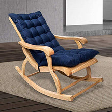 Lovemorebuy - Cuscino per sedia a dondolo da giardino, antiscivolo, con laccetti per schienali, cuscini per sdraio da cortile, pieghevole, in memory foam (blu navy-120 x 48)