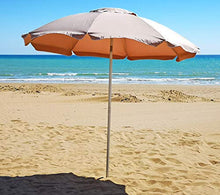 Joy Summer Ombrellone Alluminio 220 cm con Camino Antivento Stecche Fiberglass Spiaggia Bar Lido Ecrù