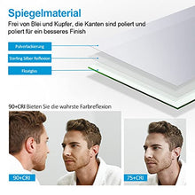 Heilmetz Specchio da bagno a LED con illuminazione, luce bianca calda, specchio da parete (Stile C, 50x70cm)