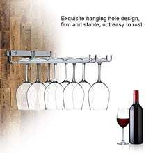 Aeloa - Portabicchieri da appendere per vino, con supporto a parete per bicchieri di vino, con doppia fila in ferro cromato