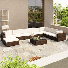 vidaXL Divano da Giardino Set 24 pz in Polirattan Marrone Sofa con Cuscini