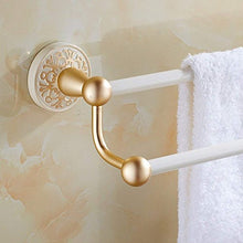 scaffale Stand Ali Portasciugamani Bagno Doppio Rod Ispessimento Materiale Sospensione Spazio Alluminio Stile Europeo Retrò Rack
