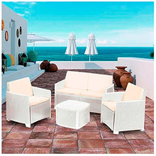 Set Etna 4 Pz.Rattan C/C Bianc