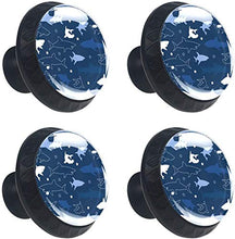 Squalo Pomelli per Porta Set di 4 Pomelli per Mobili Manopole per Cassetti Cucina Armadio Vetro