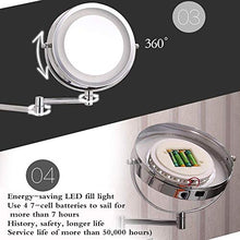 Specchio per Il Trucco, 1X Specchio per Il Trucco Illuminato con ingrandimento, Specchio per toeletta Specchio per Il Trucco a LED Bianco a Due Lati da 7 Pollici con Luce Diurna LED Senza Ombre
