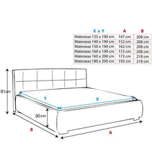 Muebles Bonitos Letto Matrimoniale Moderno Di Design Sofia Nero Rivestito in Ecopelle Per Materasso da 160X190Cm Comrete Incluse