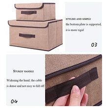 2 scatole portaoggetti pieghevoli con coperchio, in tessuto non tessuto, grande capacità, per vestiti, scarpe, giocattoli Beige