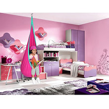 SAMAY Amaca per Bambini per Interni ed Esterni - Sedia a Dondolo con Cuscino - Kit Completo - per Cameretta e All'aperto - Rosa e Turchese