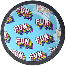 Parole divertenti Divertimento blu Pomelli per Porta Set di 4 Pomelli per Mobili Manopole per Cassetti Cucina Armadio Vetro