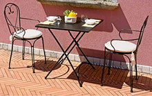 vorghini Tavolino Quadrato Pieghevole 70x70 cm in Ferro Stresa Nero