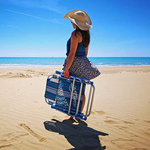 Spiaggina Alluminio Sedia Mare Spiaggia con 4 posizioni (BLU)
