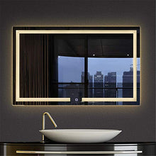 HL illuminato specchio bagno intelligente LED deappannamento interruttore touch 60 * 80cm-WhiteA