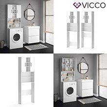 Vicco Armadio per lavatrice Luis Armadio per il bagno bianco, 190 x 64 cm