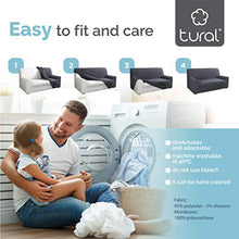 Tural Copridivano 100% Impermeabile ed Elastico, Grigio | 1 Posto (70 cm - 100 cm) Venezia | Proteggi Divano Resistente all’Acqua