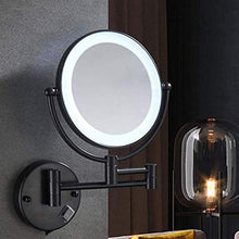 WZDD Specchio per Trucco da Parete, Specchio Ingranditore X10 con Luce LED, Specchio Cosmetico per Il Bagno, Specchio da Parete Rotondo
