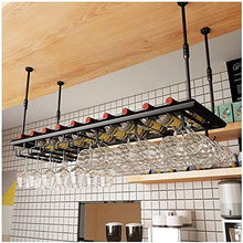 MFLASMF Hanging Upside Down Goblet Rack, Creative Wine Rack, Bar Counter Wine Rack, Wine Glass Rack, Wine Glass Rack (Color : Black, Size : 120 * 30cm)