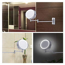 Specchio per Trucco a LED da Parete, Makeup Vanity Mirror, Specchio cosmetico per Trucco 5X, Specchio da Parete Pieghevole da 6 Pollici per Specchio da Barba