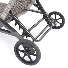 Mendler Set 2X lettini Regolabili da Esterno HWC-E27 polyrattan Grigio con Cuscino Grigio Scuro