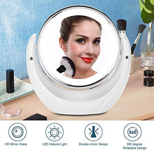 Specchio da trucco, LED HD 5X Magnifier 360 gradi girevole doppio specchio trucco Vanity specchio