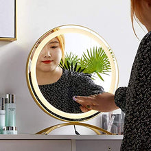 Specchio per Vanity da Tavolo in Oro con luci, Trucco Touch Screen Illuminato 40cm per spogliatoio e Camera da Letto