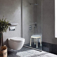 JUEYAN Sgabello da bagno per doccia, altezza regolabile, con maniglia di sicurezza, antiscivolo, girevole a 360°, colore: bianco