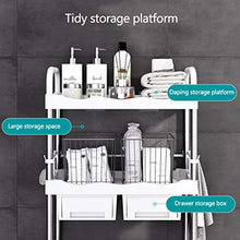 Zzmop Portaoggetti per WC a 2 Livelli con Cassetto,Supporto per Organizer da Bagno Regolabile in Acciaio Inossidabile,Ripiano Multifunzionale,Salvaspazio.