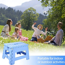 BEYAOBN Sgabello Pieghevole,Plastica Sgabello richiudibileda Viaggio Portatile Fino a 136 kg,H 22 cm, Compatto e Facile da riporre, Perfetto per la Cucina e Il Bagno(Blu)