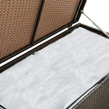 OUSEE Baule da Giardino in Polyrattan 100x50x50 cm Marrone