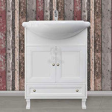 Shop Chic Arredo bagno shabby con base e lavabo 75cm bianco opaco