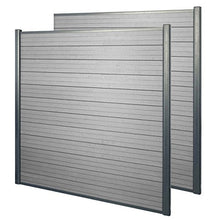 Mendler Frangivento 2X Pannelli Privacy Sarthe WPC Alluminio Premium 375cm Grigio