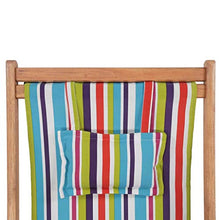 UnfadeMemory Sdraio da Spiaggia Pieghevole Tessuto Telaio Legno Multicolore