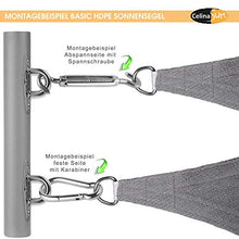 CelinaSun Tenda Parasole a Vela Giardino Balcone polietilene Basic HDPE Traspirante Triangolare 4x4x4 m Grigio Chiaro