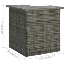 FAMIROSA Tavolo da Bar ad Angolo Grigio 100x50x105 cm in Polyrattan