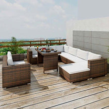 Tidyard Set Divani da Giardino 28 pz in Polirattan,Divano da Soggiorno,Salotto e Ufficio Stile Classico Marrone