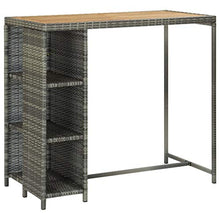 FAMIROSA Set da Bar da Giardino 5 pz con Cuscini in Polyrattan Grigio-4921
