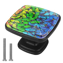 Farfalla colorata Pomelli per Porta Set di 4 Pomelli per Mobili Manopole per Cassetti Cucina Armadio Vetro