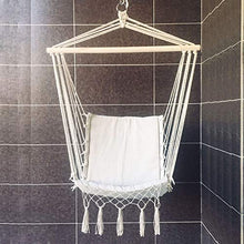 HI Suyi, poltrona da soffitto in macramè, amaca da appendere, con barra in legno, per interni esterni, camera da letto, cortile, portico