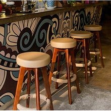 LF- Sgabello Alto da Bar Sgabello Alto Girevole da casa in Legno massello Sgabello Girevole Marrone semplicità (Color : B)