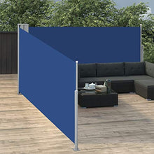 Tenda da sole laterale estensibile blu 120 x 1000 cm