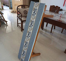Cuscino da tavolo lungo morbido da giardino per sedia da esterni, cuscino per divano da interni e mobili in cotone e lino con cerniera (stile 2,30 x 100 x 3 cm)