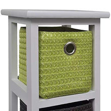 GOTOTOP Cassettiera in legno con 4 ceste 80 x 20 x 20 cm organizzatore multiuso per camera da letto