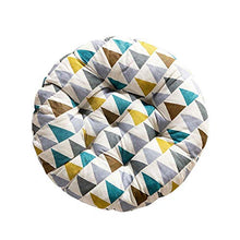 Monbedos - Cuscino rotondo in cotone e lino, per sedia, divano, cuscino per esterni, imbottito, cuscino (triangolo colorato)