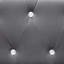 FAMIROSA Divano Chesterfield a 3 Posti in Velluto 199x75x72 cm Grigio
