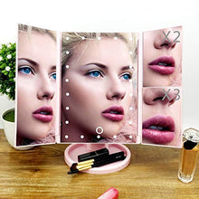 Specchio per Il Trucco, Specchi per Il Trucco da Bagno con luci, Controllo della Luce Touch-Screen, Ingrandimento per Specchio da Trucco Ripiegabile per Camera da Letto, Specchi da Barba da Tavolo